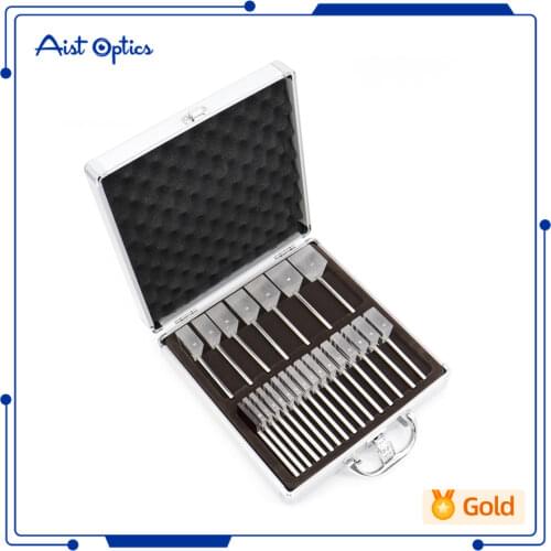 HLS22 Ophthalmic Optical Optometry Glass K9 Loose Prism Bars Stainless Steel Handle Kit Set Aluminum Case Packed