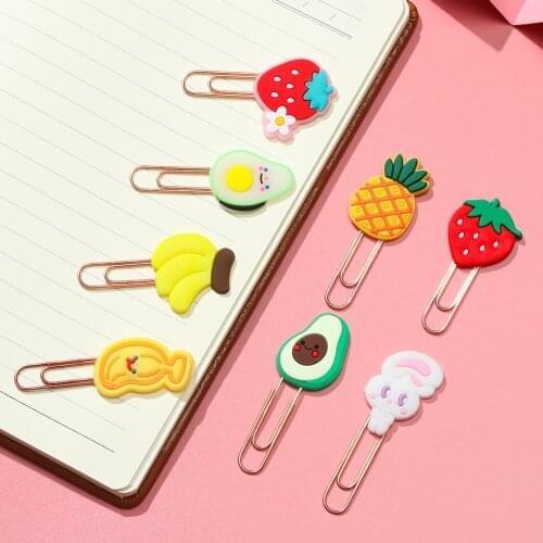 Kawaii Cartoon Animals Bookmarks Cute Book Mark Paper Clips Notebook Clip Holder Office Supplies Student Stationery Gifts