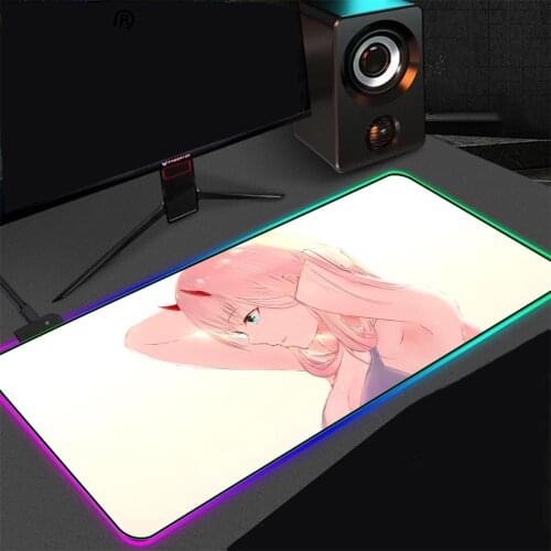 Anime Darling In The Franxx Mouse Pad Rgb Computer Notebook PC Desktop LED Sexy Girl Keyboard Mat Kawaii Gaming Accessories Desk