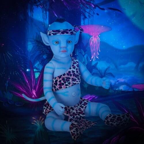 20 Inches 51CM Reborn Baby Doll Open Eyes Full Soft Sweet Blue Body Boy Like Alive Baby Gift Toy for Children Will Shine