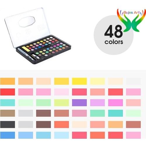 Giorgione 36/48 color Solid watercolor pigment set for beginners portable with iron box art professional non toxic washable