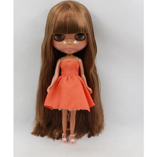 Nude blyth dolls Dark brown hair black skin Factory doll ,Fashion doll Suitable For Girls