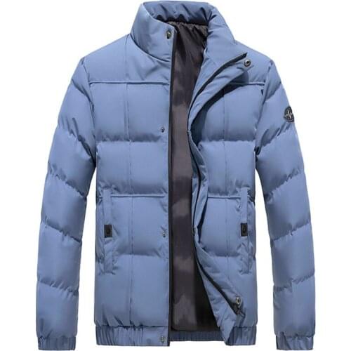 KKSKY Cotton Parkas Men Winter Parka Jacket Autumn Winter Solid Black Stand Collar Thick Mens Windbreaker Jackets Male Coat 4XL