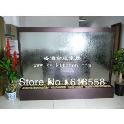Customized coffee house Room divider /indoor glass water fountain/hotel lobby partipition/ decorative background wall/water wall