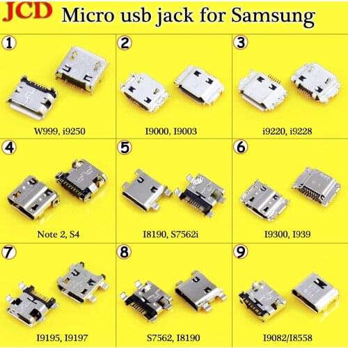 JCD Micro USB 7Pin 11 pin jack tail socket micro usb Connector port sockect for samsung S7562 I8160 I8190 I8262 I8262D I8268