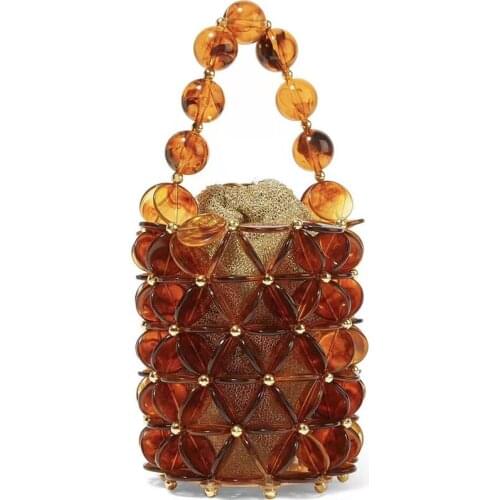 Handmade Pearl Bags Beaded Bucket Bags Bag Handbags Women Famous Brands Luxury Dinner Clutch Purse Totes Ladies Hand Bags 2019