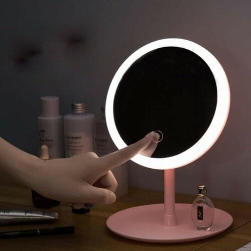 1PC Makeup Mirror Folding Magnifying Lighted Led Vanity Mirror Travel Compact Mirror USB Charging LED Cosmetic Vanity Table Lamp