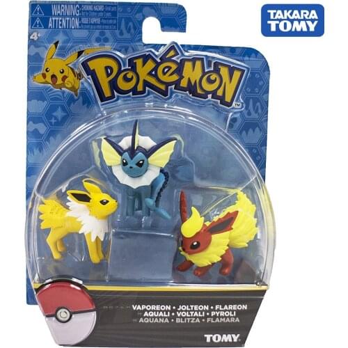 Takara Tomy Japan Anime Vaporeon Jolteon Flareon Figure Collectibles Pocket Monster Pokemon Dolls for Children Gifts