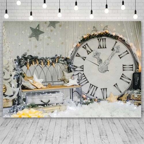 Avezano Merry Christmas Backdrops Winter Clock Star Pillow Indoor Kid Photographic Background for Photo Studio Photozone Decor