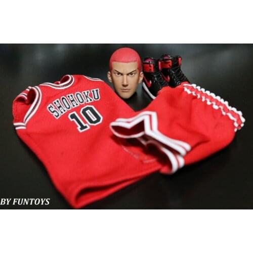 1/6 figure doll Basketball clothes with Hanamichi Sakuragi head for 12" Action figure doll accessories not include doll body