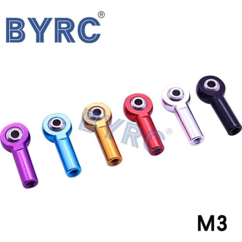 10Pcs 3mm Thread 26mm Length Aluminum M3 Link Rod End Ball Joint for 1/10 RC Car, Truck, Buggy Crawler