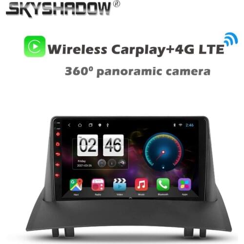 360 Panoramic Camera CanBus 6GB+128G Android 10.0 Car DVD Player GPS WIFI Bluetooth 5.0 RDS Radio For Renault Megane 2 2002-2009