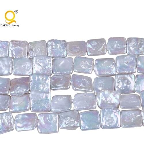 15*16mm Natural AA Square Freshwater Pearl Making 16inches DIY necklace Bracelet Earring