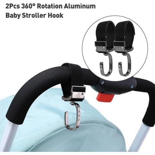 2pcs Diamond Quality Baby Stroller Hook Hanger 360 Degree Rotation Child Baby Cart Mother And Baby Bag Bicycle Hook Baby Care