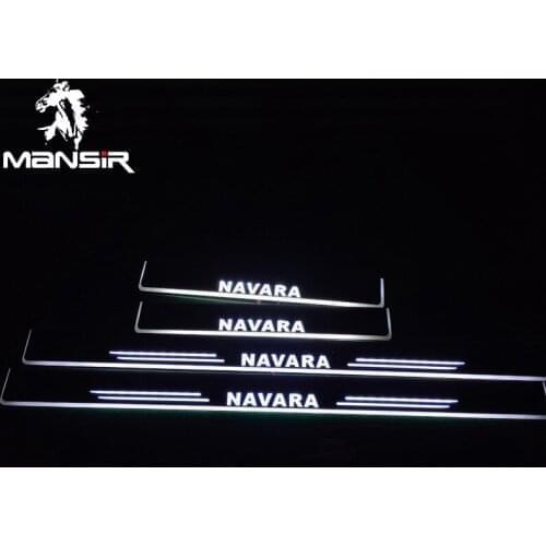 4PCS Acrylic LED Welcome Pedal Car Scuff Plate Pedal Door Sill Pathway Light For Nissan NP300 Navara 2015 2016 2017 2018