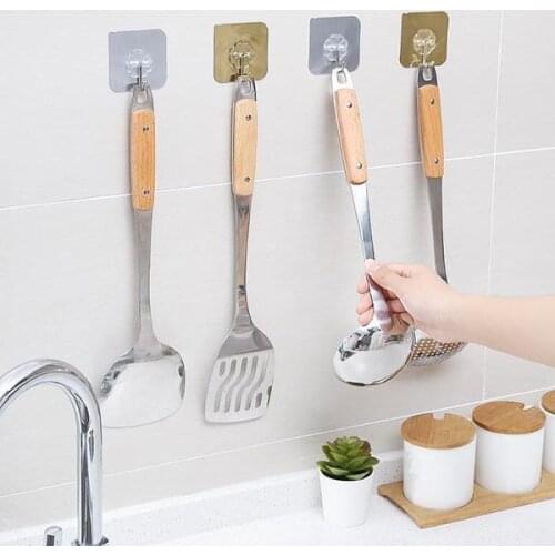 5/10/20PCS Wall Hooks Waterproof Oilproof Self Adhesive Transparent Reusable Seamless Hanging Hook for Kitchen Bathroom Office