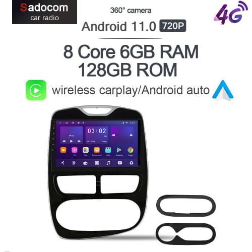 360 Panoramic Camera Carplay 6G+128G Android 10.0 Car DVD Player GPS WIFI Bluetooth 5.0 RDS Radio For Renault Clio 4 2016 - 2019