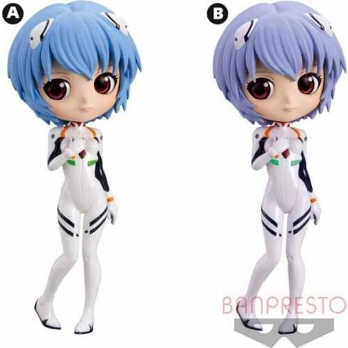 14cm BANDAI EVA Q posket NEON GENESIS EVANGELION Ayanami Rei Anime characters Action PVC Collection Model Toy Anime Figure Toys