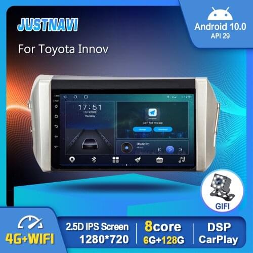 JustNavi Android10.0 Car Radio For Toyota Innova 2015 2016 2017 Multimedia Video Player Stereo Bluetooth FM OBD Carplay 6G 128G