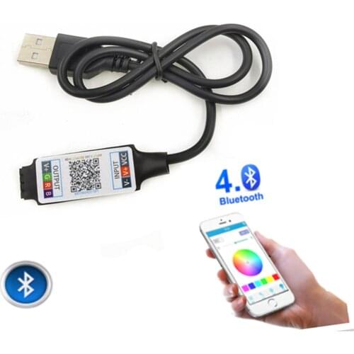 USB Bluetooth RGB Controller Wireless Smart Phone Control DC 5-24V 6A For RGB 3528 5050 Strip Free 0.5m 2835 5V light strip