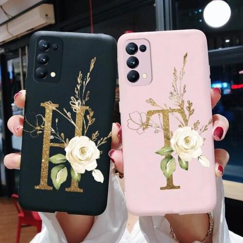 For OPPO Reno 5 5G Reno5 Pro Case Cute Letters Silicone Cover Shell Soft TPU Protector Funda Case For OPPO Reno 5 Pro Reno5 Case