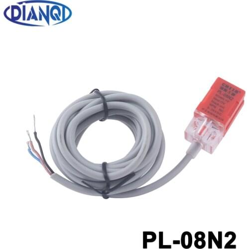 DIANQI PL-08N2 8mm sensing DC NPN NC Cube shell inductive Screen shield type proximity switch 17*17*35