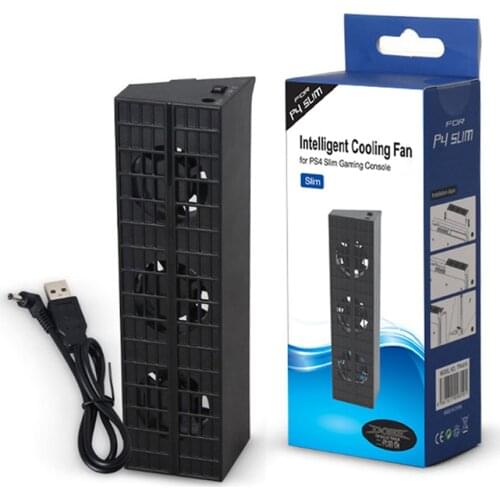 For PS4 slim Cooler,Cooling Fan For PS4 slim USB External 5-Fan Super Turbo Temperature Control For Playstation 4 slim Console