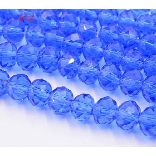 FLTMRH Blue Colors 4mm 140pcs Rondelle Austria faceted Crystal Glass Beads Loose Spacer Round Beads for Jewelry Making