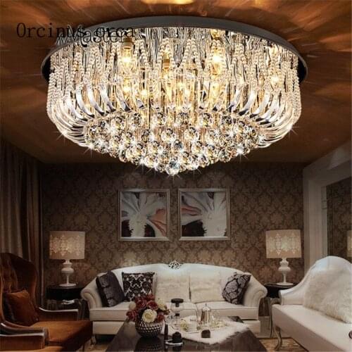 Crystal Ceiling Lights Modern Lamps Luxury Ceiling lamps Chrome Round Crystal Lighting Home LED Fixture free shipping