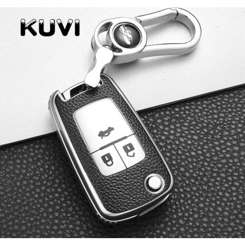 Leather Car Folding Key Case Cover For Chevrolet Cruze Aveo Trax Sail Malibu Captiva Opel Vauxhall Astra J Corsa Insignia Mokka