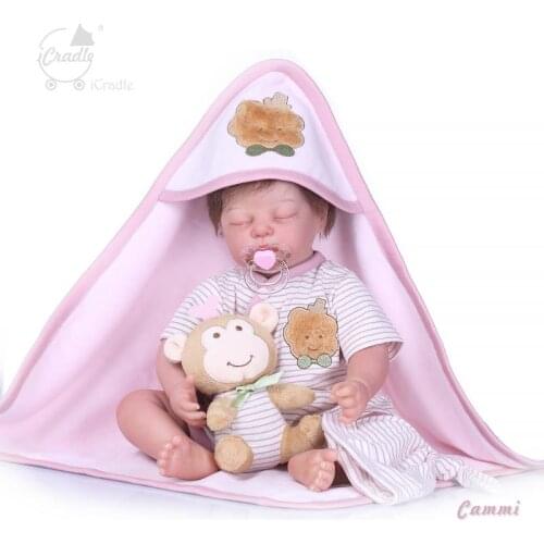 Exquisite 50cm soft silicone reborn baby doll amazing hand painted bebe reborn newborn dolls toys gift