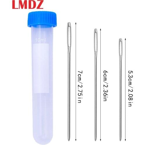 LMDZ 20PCS Large-eye Blunt Needles Steel Yarn Knitting Needles Big Eyes Sewing Needles for Ribbon Embroidery Craft DIYNeedleWork