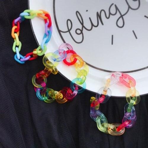 Cute Handmade Colorful Transparent Acrylic Bracelet, Candy Color For Women Men Jewelry Party Creative Gift Birthday Gift