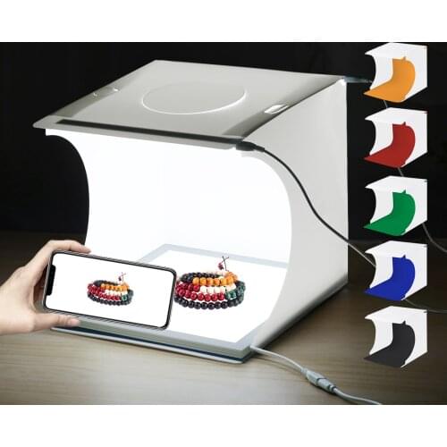 Mini 2 LED Studio Shooting Tent Softbox Photography Shadowless Light Lamp Panel Pad Acrylic Material 20cm x 20cm Effective Area