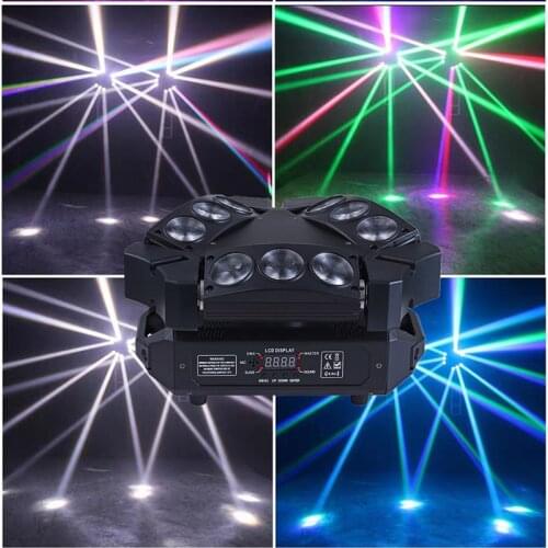 Mini LED Beam 9x10W Spider DMX512 Stage Effect Lighting Good For DJ Disco Party Dance Floor Nightclub And Christmas Decorations