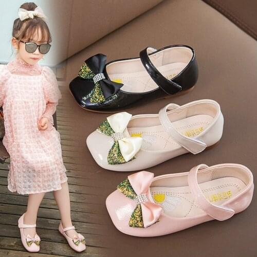 2020 Autumn New Girls Princess Shoes kids black Dress Shoes for wedding and party Childrens Leather Shoes chaussure fille 3-12T