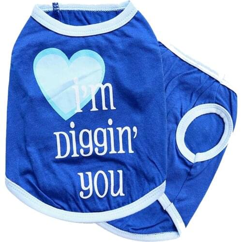 Spring and Summer New Fashion Comfortable Breathable Love Printing Letter T-shirt Vest Short-sleeved Puppy Dog Clothes