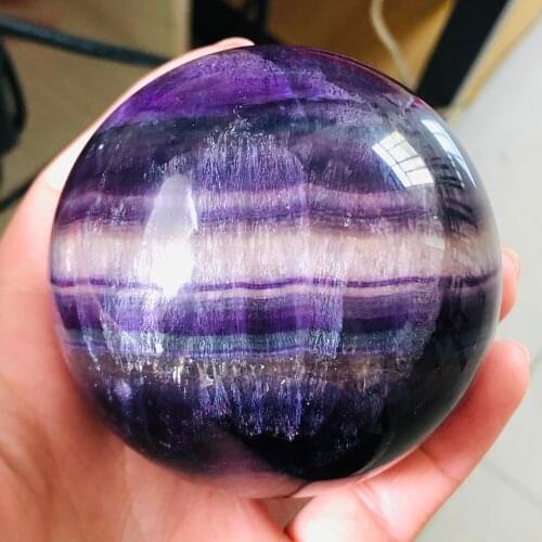 New!! Top Quality High Polished Purple Fluorite Quartz Sphere Crystal Gemstone Ball Healing
