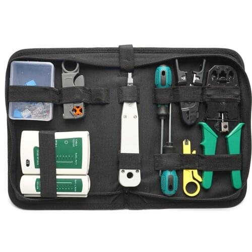 RJ45 RJ11 RJ12 Repair Tool Set Portable LAN Network Repair Tool Kit Utp Cable Tester Pressing Line/Tangent Pliers Crimper Clamp