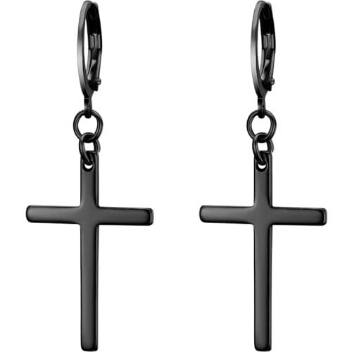 BONISKISS Unisex Stainless Steel Cross Pattern Gold Stub Earrings New Fashion Women Charm Jewelry Earring aretes Dropshipping