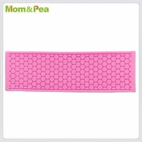 Mom&Pea MPA1835 Hexagon Pattern Shaped Silicone Mold Cake Decoration Fondant Cake 3D Mold Food Grade