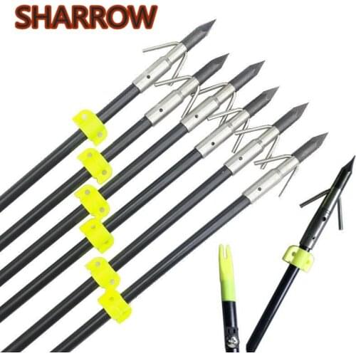 6Pcs 32" Archery BowFishing Arrows Archery Points Tips Arrowheads Safety Slides For Bow Outdoor Shooting Fish Accessories