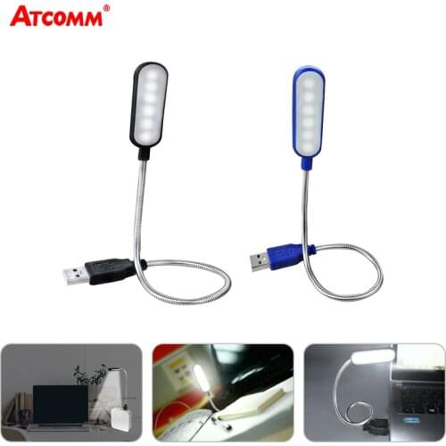 5V USB 6 LEDs Book Light Portable Flexible USB Night Lamp Apply to Laptop Power Bank USB Interface