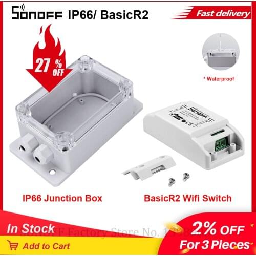 SONOFF IP66 Waterproof Cover Case Junction Box Waterproof Case Water-resistant Shell Box Support Sonoff Basic Wifi Smart Switch