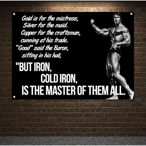 Gym Decor Exercise Banner Man Muscular Body Inspirational Poster Tapestry 4 Grommets Stickers Flag Wall Art Canvas Painting F6