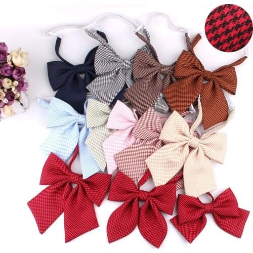 Ladies Bowtie Casual Bow tie For Women Uniform Collar Butterf Bowknot Adult Houndstooch Bow Ties Cravats Cotton Girls Bowties