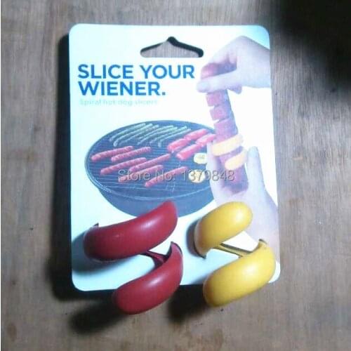 2pcs/LOT Spiral Hot Dog Slicer HOT DOG SLICER HOT DOG CUTTER