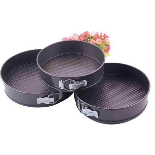 3 Pack Removable Bottom Non-Stick Metal Bake Mould Round Cake Pan Bakeware Carbon Steel Cakes Molds Springform Cake Tins