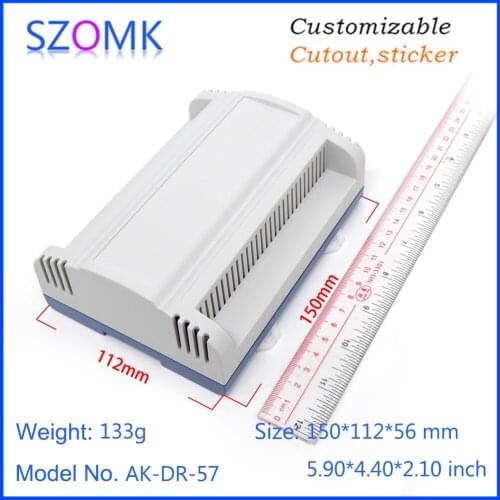 4 pcs 150*112*56mm flame resistant plastic PLC enclosure electronic housing for power supply junction box din rail plastic case