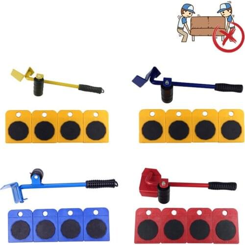 5-piece set of casters, plastic convenient mover, heavy object carrier, universal pulley to move the moving tool